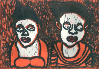 "De afrikanske søskende" - orange