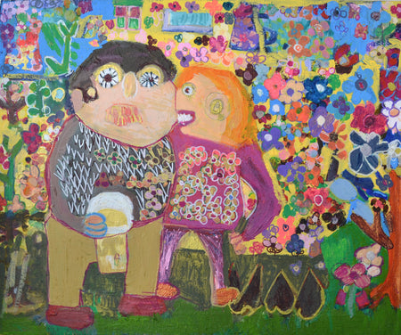 "Mette og Michael med blomster"
